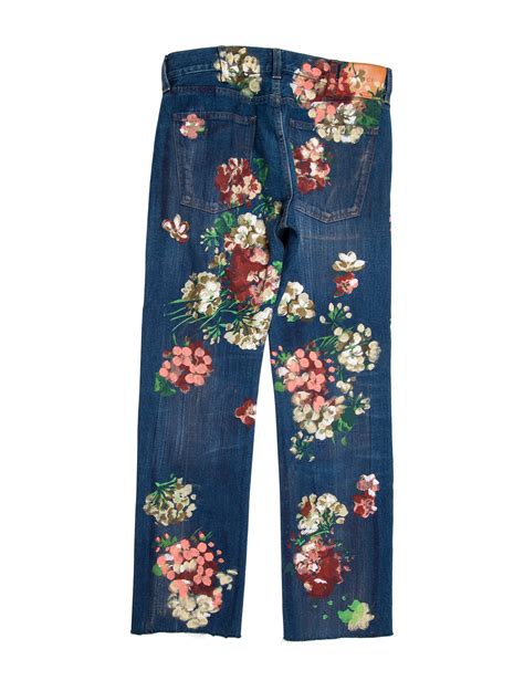 flower painted gucci jeans replica|2016 Gucci Floral hand Painted Jeans – elevated archives.